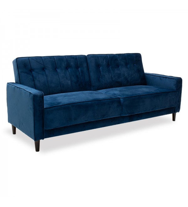 Καναπές - κρεβάτι Chicago pakoworld 3θέσιος με βελούδο σκούρο μπλε 205x87x85εκ