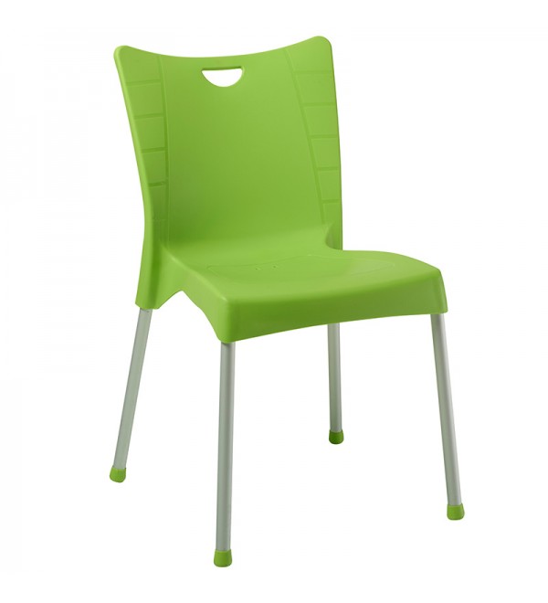 Καρέκλα Crafted pakoworld PP πράσινο-αλουμίνιο γκρι